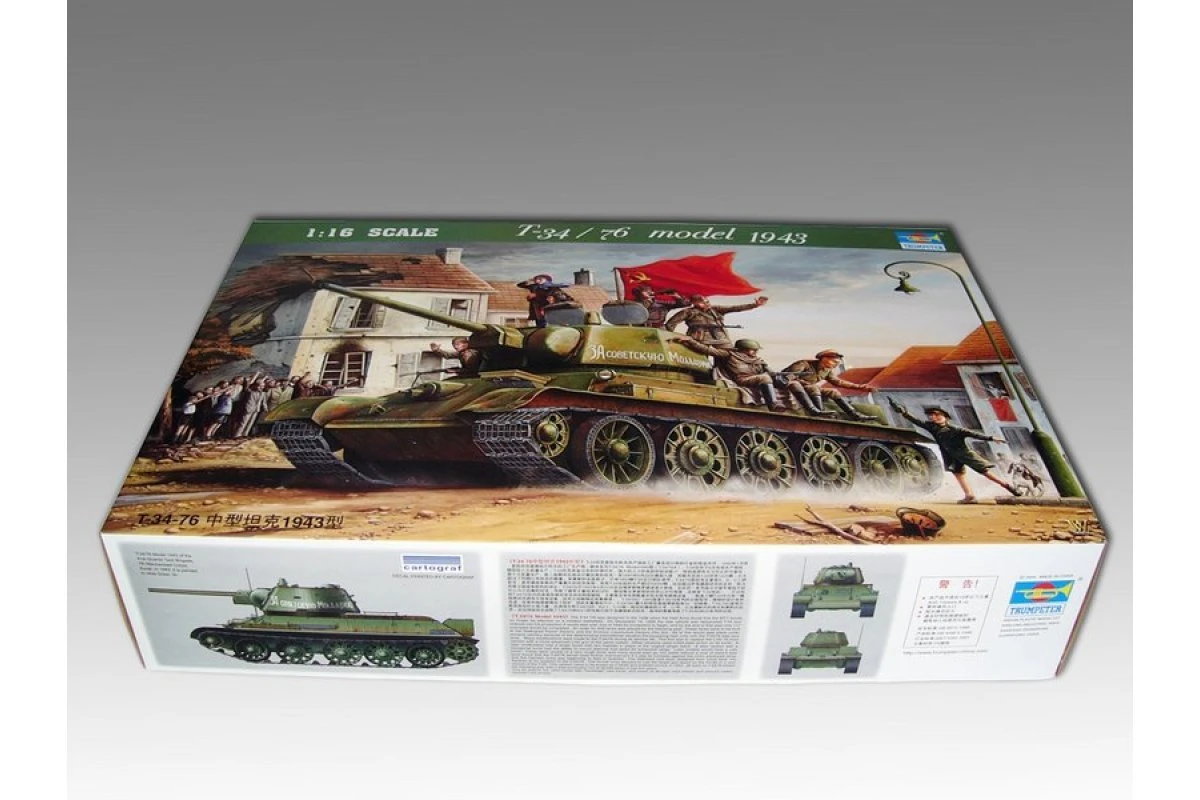00903 | Trumpeter 1/16 1943 T-34-76 Medium Tank Scaled Plastic Model Kit 2 00903 | Trumpeter 1/16 1943 T-34-76 Medium Tank Scaled Plastic Model Kit - Image 2