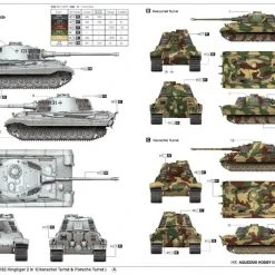 00910 | Trumpeter 1/16 German Sd.kfz.182 Tiger King 2 In 1 (Henschel Turret & Porsche Turret) Tank Scaled Plastic Model Kit -Outlet Crafted Scale Store TRU 00910 5 1200x800 1