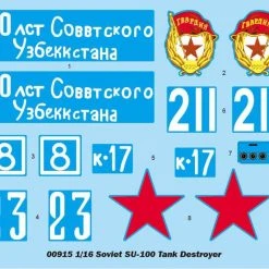 00915 | Trumpeter 1/16 Soviet SU-100 Tank Destroyer Scaled Plastic Model Kit -Outlet Crafted Scale Store TRU 00915 56 1200x800 1