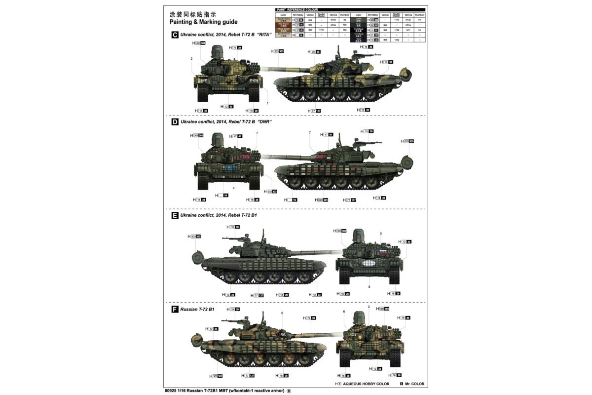 00925 | Trumpeter 1/16 Russian T-72B1 W/ Kontakt-1 Reactive Armor Main Battle Tank Scaled Plastic Model Kit 5 00925 | Trumpeter 1/16 Russian T-72B1 W/ Kontakt-1 Reactive Armor Main Battle Tank Scaled Plastic Model Kit - Image 5