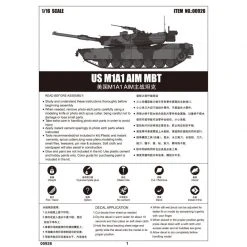 00926 | Trumpeter 1/16 U.S. Abrams M1A1 Aim Main Battle Tank Scaled Plastic Model Kit W/ Australian Decals -Outlet Crafted Scale Store TRU 00926 54 1200x800 1