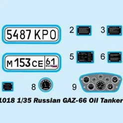 01018 | Trumpeter 1/35 Russian GAZ-66 Oil Tanker Truck Scaled Plastic Model Kit -Outlet Crafted Scale Store TRU 01018 52 1200x800 1