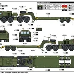 01039 | Trumpeter 1/35 Russian KZKT-7428 W/ KZKT-9101 Semi-Trailer Transporter Truck Scaled Plastic Model Kit -Outlet Crafted Scale Store TRU 01039 05 1200x800 1
