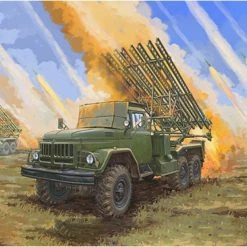 01062 | Trumpeter 1/35 Soviet BM-13 HMM 2B7R Multiple Rocket Launcher Truck Scaled Plastic Model Kit