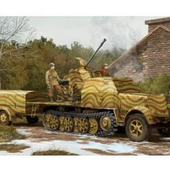 01527 | Trumpeter 1/35 German 3.7cm Flak 43 Auf Selbstfahrlafette (Sd.Kfz.7/2) W/ Sd.Anhanger 52 Self-Propelled Anti-Aircraft Gun Scaled Plastic Model Kit -Outlet Crafted Scale Store TRU 01527 02 1200x800 1