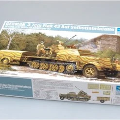 01527 | Trumpeter 1/35 German 3.7cm Flak 43 Auf Selbstfahrlafette (Sd.Kfz.7/2) W/ Sd.Anhanger 52 Self-Propelled Anti-Aircraft Gun Scaled Plastic Model Kit -Outlet Crafted Scale Store TRU 01527 03 1200x800 1