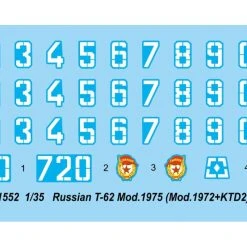 01552 | Trumpeter 1/35 Russian 1975 T-62 Tank Scaled Plastic Model Kit -Outlet Crafted Scale Store TRU 01552 53 1200x800 1