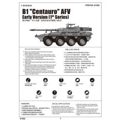 01562 | Trumpeter 1/35 B1 Centauro AFV (Early Version) Armoured Car Scaled Plastic Model Kit -Outlet Crafted Scale Store TRU 01562 53 1200x800 1