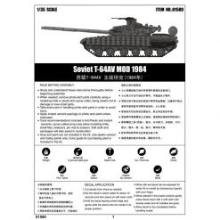 01580 | Trumpeter 1/35 Soviet 1984 T-64AV Tank Scaled Plastic Model Kit -Outlet Crafted Scale Store TRU 01580 56 1200x800 1