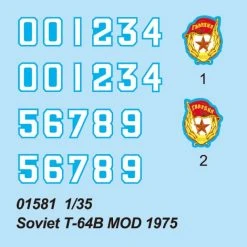 01581 | Trumpeter 1/35 Soviet 1975 T-64B Tank Scaled Plastic Model Kit -Outlet Crafted Scale Store TRU 01581 53 1200x800 1