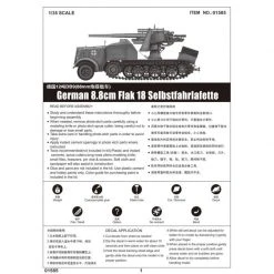 01585 | Trumpeter 1/35 German 8.8cm Flak 18 Selbstfahrlafette Half-Track Self-Propelled Gun Scaled Plastic Model Kit -Outlet Crafted Scale Store TRU 01585 55 1200x800 1