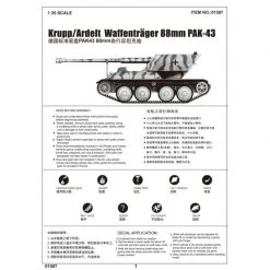 01587 | Trumpeter 1/35 German Krupp/Adrelt Waffentrager 88mm Pak-43 Self-Propelled Gun Scaled Plastic Model Kit -Outlet Crafted Scale Store TRU 01587 55 1200x800 1