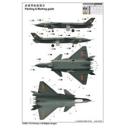 01663 | Trumpeter 1/72 Chinese J-20 Mighty Dragon Fighter Jet Scaled Plastic Model Kit -Outlet Crafted Scale Store TRU 01663 57 1200x800 1