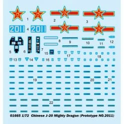 01665 | Trumpeter 1/72 Chinese J-20 Mighty Dragon (Prototype No.2011) Fighter Jet Scaled Plastic Model Kit -Outlet Crafted Scale Store TRU 01665 56 1200x800 1