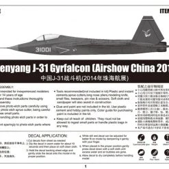 01666 | Trumpeter 1/72 Shenyang J-31 Gyrfalcon (China 2014 Airshow) Fighter Jet Scaled Plastic Model Kit -Outlet Crafted Scale Store TRU 01666 58 1200x800 1