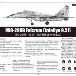 01677 | Trumpeter 1/72 MiG-29UB Fulcrum (Izdeliye 9.5) Fighter Jet Scaled Plastic Model Kit -Outlet Crafted Scale Store TRU 01677 62 1200x800 1