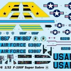 02246 | Trumpeter 1/32 F-100F Super Sabre Jet Fighter Scaled Plastic Model Kit -Outlet Crafted Scale Store TRU 02246 02 1200x800 1