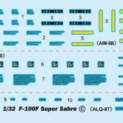 02246 | Trumpeter 1/32 F-100F Super Sabre Jet Fighter Scaled Plastic Model Kit -Outlet Crafted Scale Store TRU 02246 04 1200x800 1
