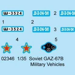 02346 | Trumpeter 1/35 Soviet GAZ-67B Military Staff Car Scaled Plastic Model Kit -Outlet Crafted Scale Store TRU 02346 53 1200x800 1