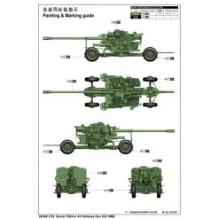 02349 | Trumpeter 1/35 Soviet KS-19M2 100mm Air Defense Gun (Late Version) Scaled Plastic Model Kit -Outlet Crafted Scale Store TRU 02349 61 1200x800 1