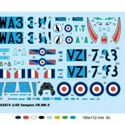 02874 | Trumpeter 1/48 Vampire FB.MK.5 Fighter Jet Scaled Plastic Model Kit -Outlet Crafted Scale Store TRU 02874 53 1200x800 1