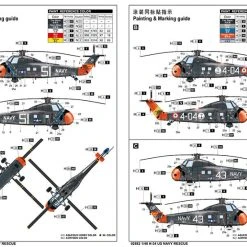 02882 | Trumpeter 1/48 H-34 Navy Rescue Helicopter Scaled Plastic Model Kit -Outlet Crafted Scale Store TRU 02882 04 1200x800 1