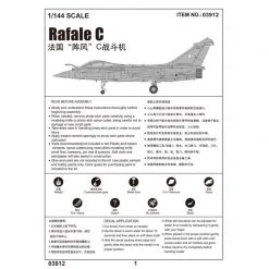 03912 | Trumpeter 1/144 Rafale C Fighter Jet Scaled Plastic Model Kit -Outlet Crafted Scale Store TRU 03912 58 1200x800 1