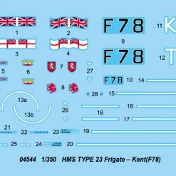 04544 | Trumpeter 1/350 HMS Kent (78) Type 23 Frigate Plastic Model Kit -Outlet Crafted Scale Store TRU 04544 52 1200x800 1