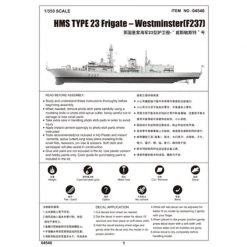 04546 | Trumpeter 1/350 HMS Type 23 Westminster (F237) Frigate Plastic Model Kit -Outlet Crafted Scale Store TRU 04546 55 1200x800 1