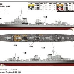 05321 | Trumpeter 1/350 German Zerstorer Z-25 1944 Destroyer Plastic Mod Kit -Outlet Crafted Scale Store TRU 05321 57 1200x800 1