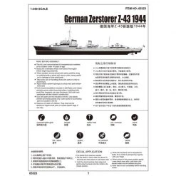 05323 | Trumpeter 1/350 German Zerstorer Z-43 1944 Destroyer Plastic Mod Kit -Outlet Crafted Scale Store TRU 05323 58 1200x800 1