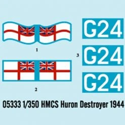 05333 | Trumpeter 1/350 HMCS Huron 1944 Destroyer Plastic Model Kit W/ Australian Decals -Outlet Crafted Scale Store TRU 05333 53 1200x800 1