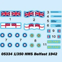 05334 | Trumpeter 1/350 HMS Belfast 1942 Light Cruiser Plastic Model Kit -Outlet Crafted Scale Store TRU 05334 53 1200x800 1