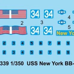 05339 | Trumpeter 1/350 USS New York BB-34 Battleship Plastic Model Kit -Outlet Crafted Scale Store TRU 05339 61 1200x800 1