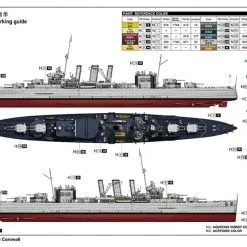 05353 | Trumpeter 1/350 HMS Cornwall Heavy Cruiser Plastic Model Kit -Outlet Crafted Scale Store TRU 05353 04 1200x800 1