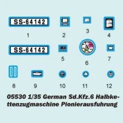 05530 | Trumpeter 1/35 German Sd.Kfz.6 Ausfuhrung Pioneer Half-track Scaled Plastic Model Kit -Outlet Crafted Scale Store TRU 05530 58 1200x800 1