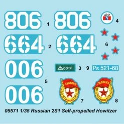 05571 | Trumpeter 1/35 Russian 2S1 Self-Propelled Gun Scaled Plastic Model Kit -Outlet Crafted Scale Store TRU 05571 53 1200x800 1