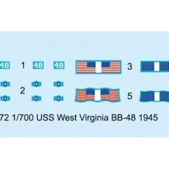 05772 | Trumpeter 1/700 USS West Virginia BB-48 1945 Battleship Plastic Model Kit -Outlet Crafted Scale Store TRU 05772 62 1200x800 1
