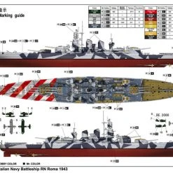 05777 | Trumpeter 1/700 Italian RN Roma 1943 Battleship Plastic Model Kit -Outlet Crafted Scale Store TRU 05777 69 1200x800 1