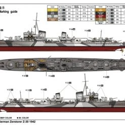 05788 | Trumpeter 1/700 German Zerstorer Z-30 1942 Destroyer Plastic Model Kit -Outlet Crafted Scale Store TRU 05788 52 1200x800 1
