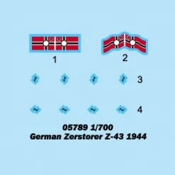 05789 | Trumpeter 1/700 German Zerstorer Z-43 1944 Destroyer Plastic Model Kit -Outlet Crafted Scale Store TRU 05789 02 1200x800 1
