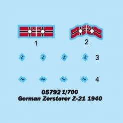 05792 | Trumpeter 1/700 Zerstorer Z-21 1940 Destroyer Plastic Model Kit -Outlet Crafted Scale Store TRU 05792 04 1200x800 1