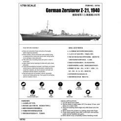 05792 | Trumpeter 1/700 Zerstorer Z-21 1940 Destroyer Plastic Model Kit -Outlet Crafted Scale Store TRU 05792 05 1200x800 1