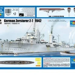 05793 | Trumpeter 1/700 German Zerstorer Z-7 1942 Destroyer Plastic Model Kit -Outlet Crafted Scale Store TRU 05793 03 1200x800 1