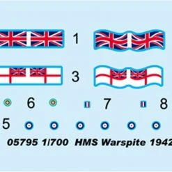 05795 | Trumpeter 1/700 HMS Warspite 1942 Battleship Plastic Model Kit -Outlet Crafted Scale Store TRU 05795 59 1200x800 1