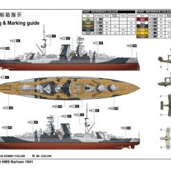 05798 | Trumpeter 1/700 HMS Barham 1941 Battleship Plastic Model Kit -Outlet Crafted Scale Store TRU 05798 52 1200x800 1