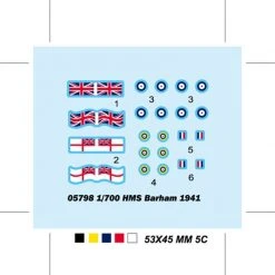 05798 | Trumpeter 1/700 HMS Barham 1941 Battleship Plastic Model Kit -Outlet Crafted Scale Store TRU 05798 56 1200x800 1