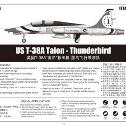 05809 | Trumpeter 1/48 US T-38A Talon Thunderbird Trainer Jet Scaled Plastic Model Kit -Outlet Crafted Scale Store TRU 05809 60 1200x800 1