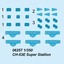 06257 | Trumpeter 1/350 CH-53E Super Stallion Helicopter (6Pcs) For Aircraft Carrier Scaled Plastic Model Kit -Outlet Crafted Scale Store TRU 06257 52 1200x800 1