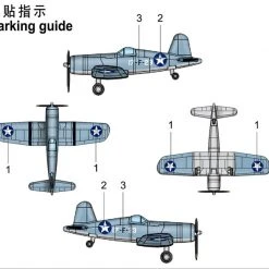 06405 | Trumpeter 1/350 F4U-4 Corsair Fighter (Pre-Painted) Aircraft Sets (4Pcs) Scaled Plastic Model Kit -Outlet Crafted Scale Store TRU 06405 03 1200x800 1